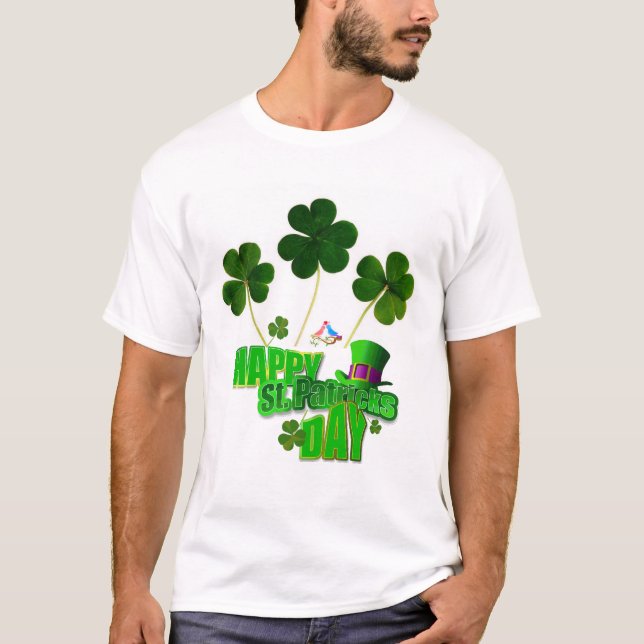 Lycklig St. Patrick's Day T-Shirt (Framsida)