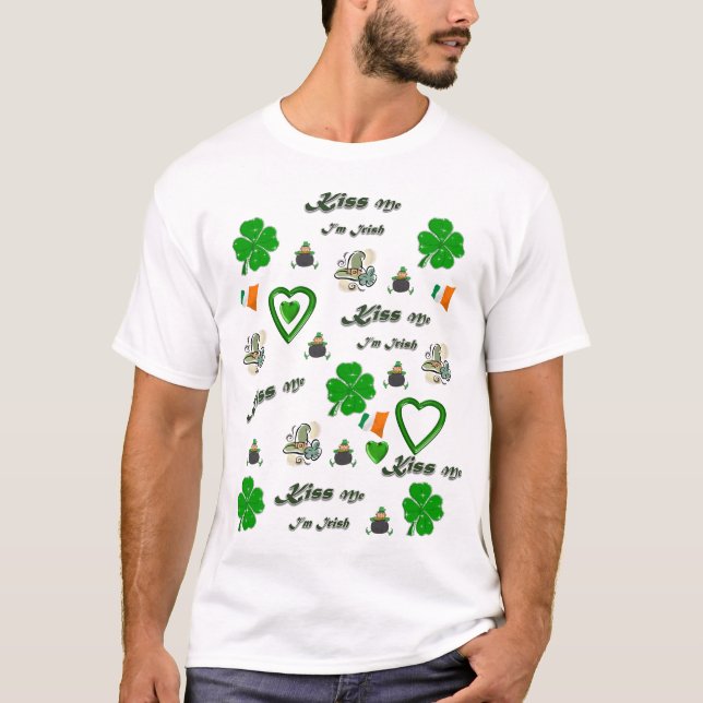 Lycklig St. Patrick's Day T-Shirt (Framsida)