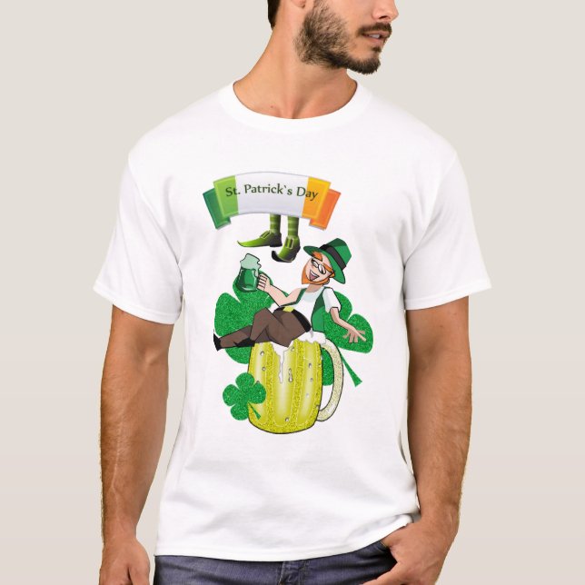 Lycklig St. Patrick's Day T-Shirt Beer (Framsida)