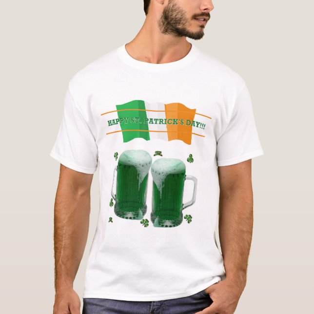 Lycklig St. Patrick's Day T-Shirt Beer (Framsida)