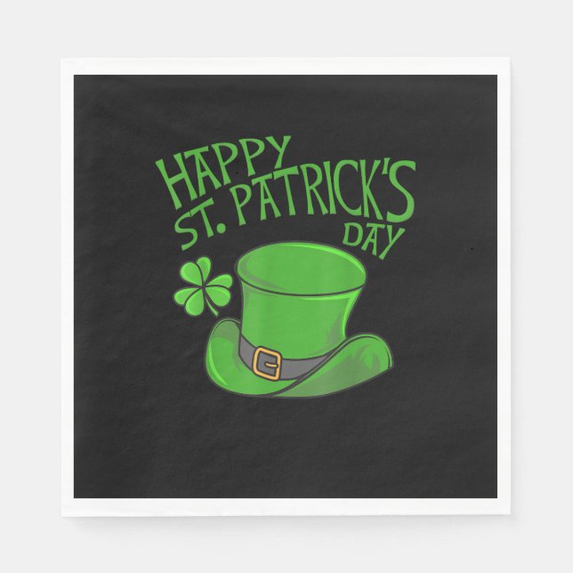 Lycklig St patricks day T-Shirt Pappersservett (Framsidan)