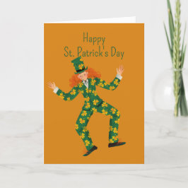 Lycklig St. Patrick's Day Tecknad Clown Card Tack Kort