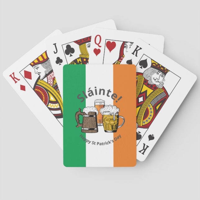 LYCKLIG ST PATRICK'S DAY Tecknad Öl Sláinte! Casinokort (Baksidan)