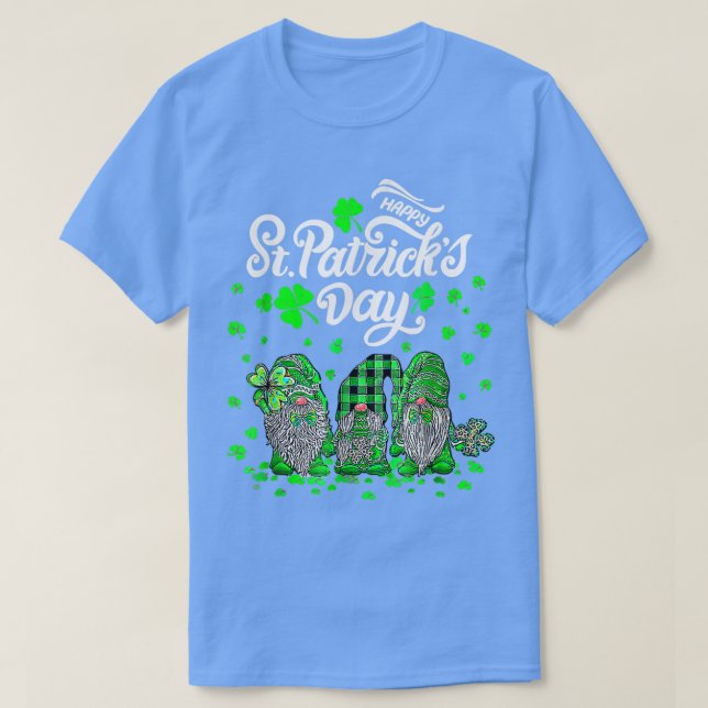 Lycklig St patrick's day Three Gnomes Shamrock T Shirt (Design framsida)