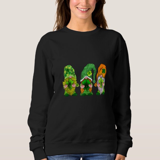 Lycklig St patrick's day Three Gnomes Shamrock T Shirt (Framsida)