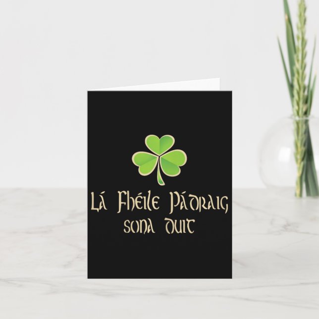 Lycklig St patricks day till dig på iriska - A Kort (Framsida)