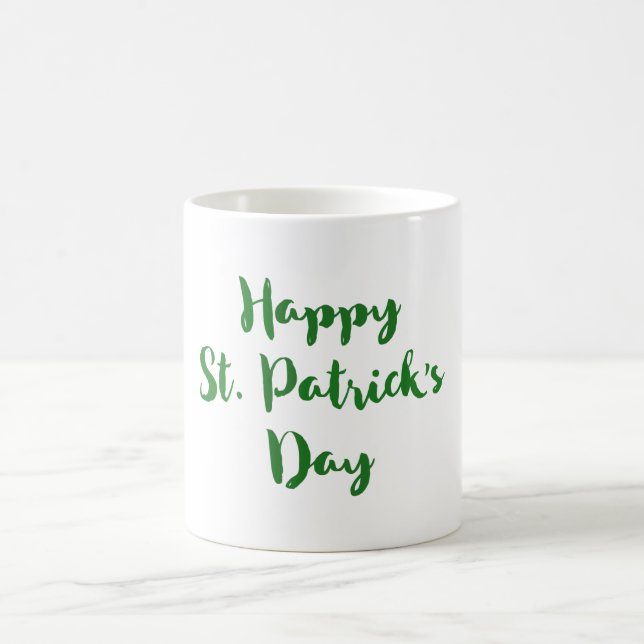 Lycklig St. Patrick's Day Trendig Teckensnitt Typo Kaffemugg (Center)