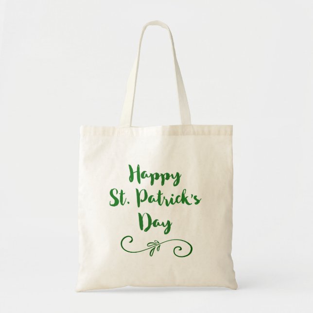 Lycklig St. Patrick's Day Trendig Teckensnitt Typo Tygkasse (Framsidan)