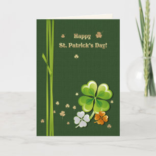 Lycklig St. Patrick's Day. Tricolor Shamrocks Kort