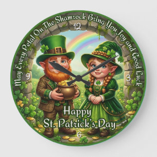 Lycklig St. Patrick's Day Tur Stor Klocka