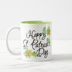 Lycklig St patrick's day Två-Tonad Mugg