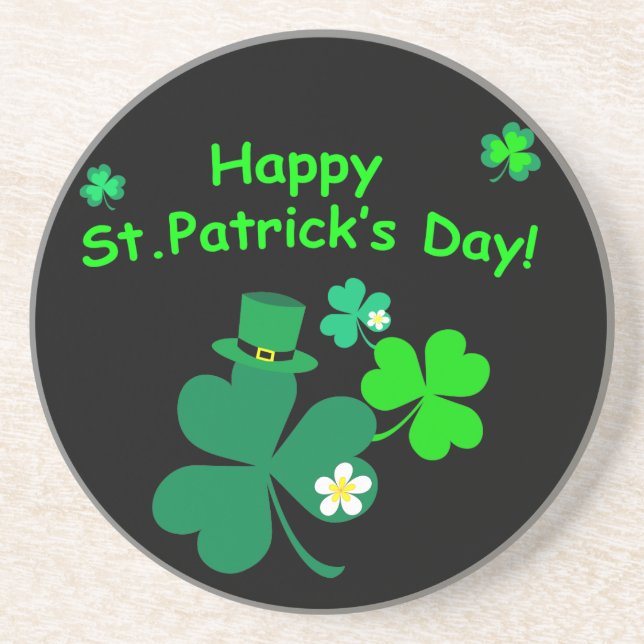 Lycklig St. Patrick's Day Underlägg Sandsten (Framsidan)