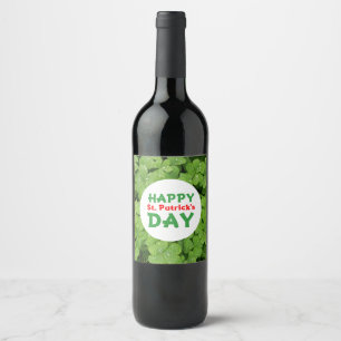 Lycklig St. Patrick's Day vin flaska Vinflaska Etikett