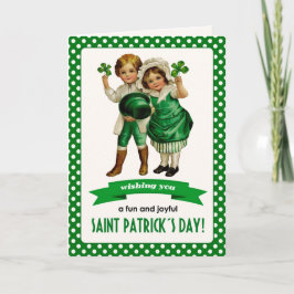 Lycklig St. Patrick's Day. Vintage Irish Kids Kort