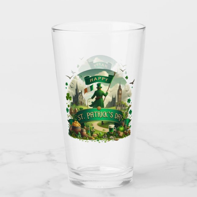 Lycklig St patricks day Vintage Irland Glaskopp (Framsida)