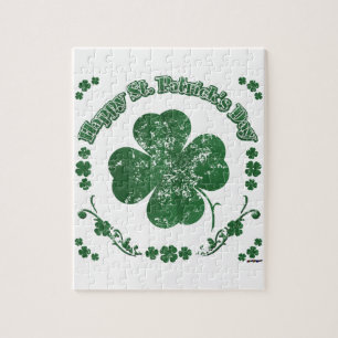 Lycklig St. Patrick's Day - vintage stil Pussel