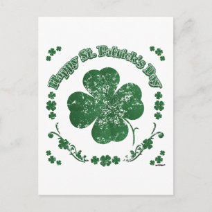 Lycklig St. Patrick's Day - vintage stil Vykort