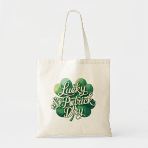 Lycklig St. Patrick's Day Vintage Typografi Fyra Tygkasse