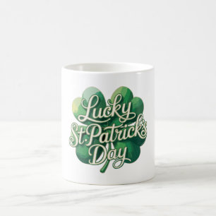 Lycklig St. Patrick's Day Vintage Typografi Kaffemugg