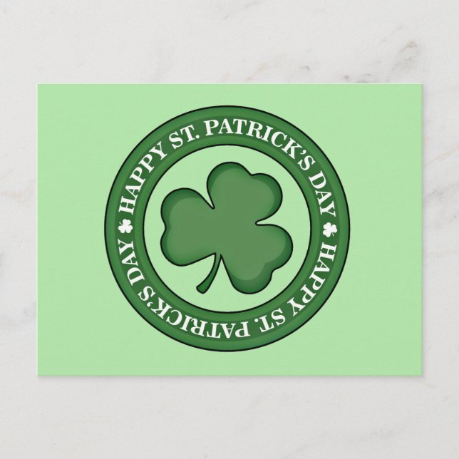 Lycklig St. Patricks Day Vykort (Framsida)
