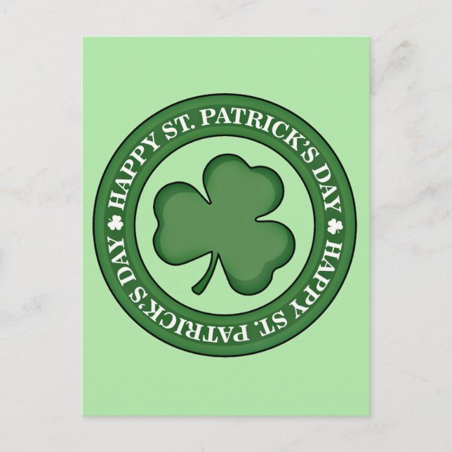 Lycklig St. Patricks Day Vykort (Framsida)