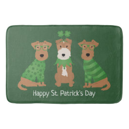 Lycklig St patricks day Welsh Wire Fox Terrier Hun Badrumsmatta