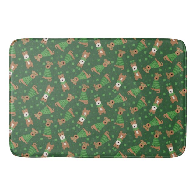 Lycklig St patricks day Welsh Wire Fox Terrier Hun Badrumsmatta (Framsidan)