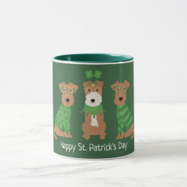 Lycklig St patricks day Welsh Wire Fox Terrier Hun Mugg
