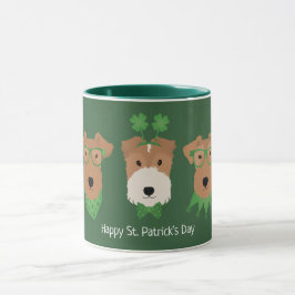 Lycklig St patricks day Welsh Wire Fox Terrier Hun Mugg