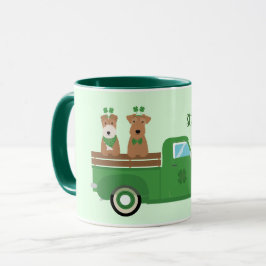 Lycklig St patricks day Wire Fox Terrier Hund Mugg