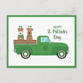 Lycklig St patricks day Wire Fox Terrier Hund Vykort