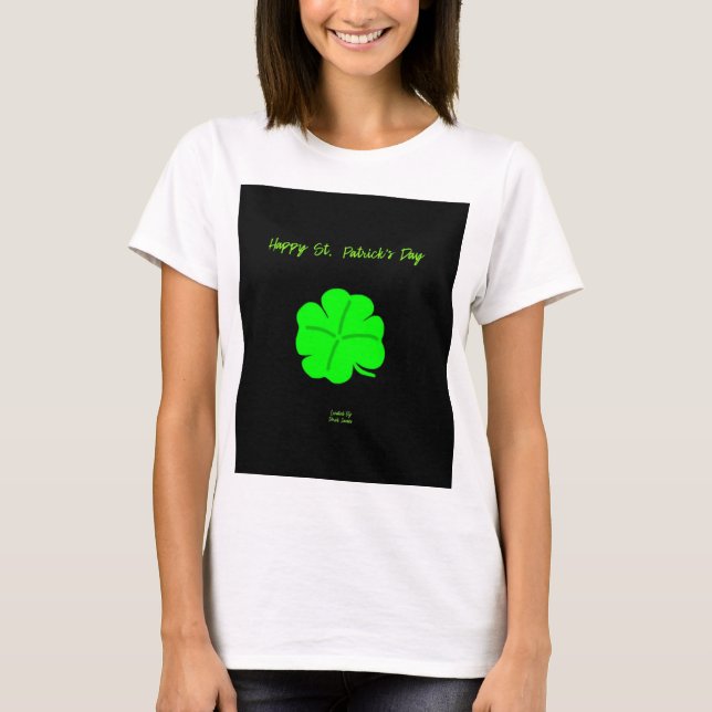 Lycklig St. Patrick's Day Women's White T Shirt (Framsida)