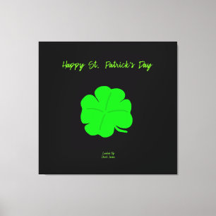 Lycklig St. Patrick's Day Wrapped Canvas
