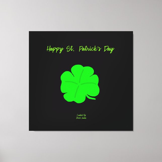 Lycklig St. Patrick's Day Wrapped Canvas (Framsida)