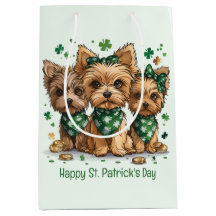 Lycklig St. Patrick's Day Yorkshire Terrier Hundar