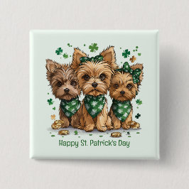 Lycklig St. Patrick's Day Yorkshire Terrier Hundar Knapp