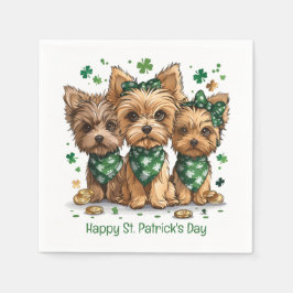 Lycklig St. Patrick's Day Yorkshire Terrier Hundar Pappersservett