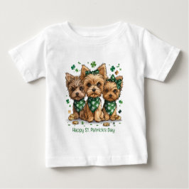 Lycklig St. Patrick's Day Yorkshire Terrier Hundar T Shirt