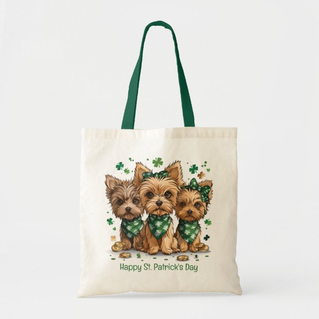 Lycklig St. Patrick's Day Yorkshire Terrier Hundar Tygkasse (Framsidan)