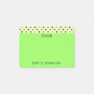 Lycklig st patricks daypolka dots post-it block
