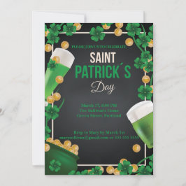 Lycklig St Patrick's Firande Grönt Beer Paddy Inbjudningar