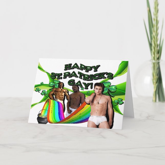 Lycklig St Patrick's Gay! Kort (Framsida)