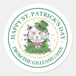 Lycklig St. patricks grönt Shamrocks-familjen Runt Klistermärke