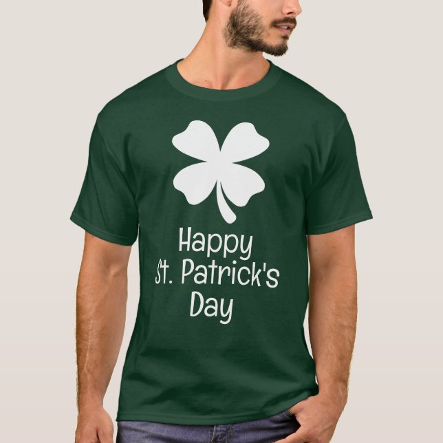 Lycklig St. patricks grönt Shamrocks-familjen T Shirt (Framsida)