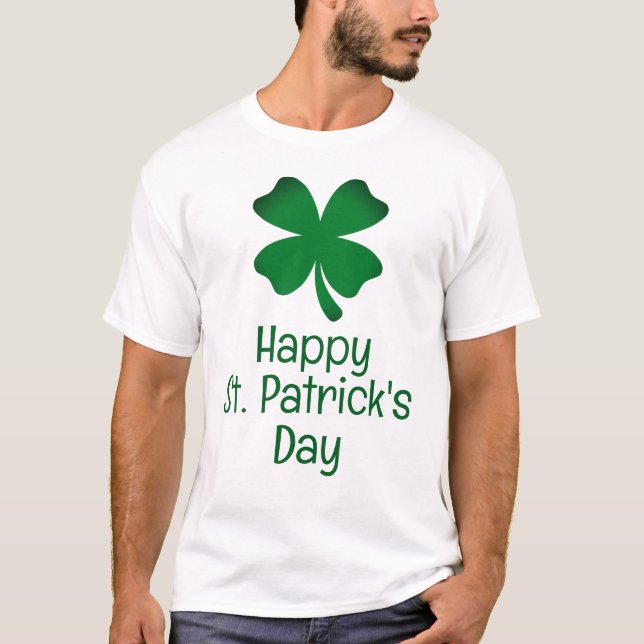 Lycklig St. patricks grönt Shamrocks-familjen T Shirt (Framsida)