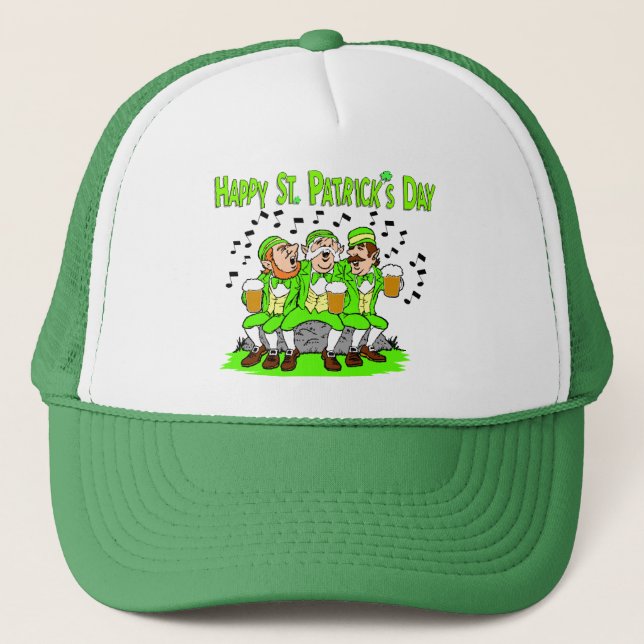 Lycklig St. Patricks Hatt Truckerkeps (Framsida)