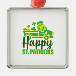 Lycklig ST Patricks Julgransprydnad Metall