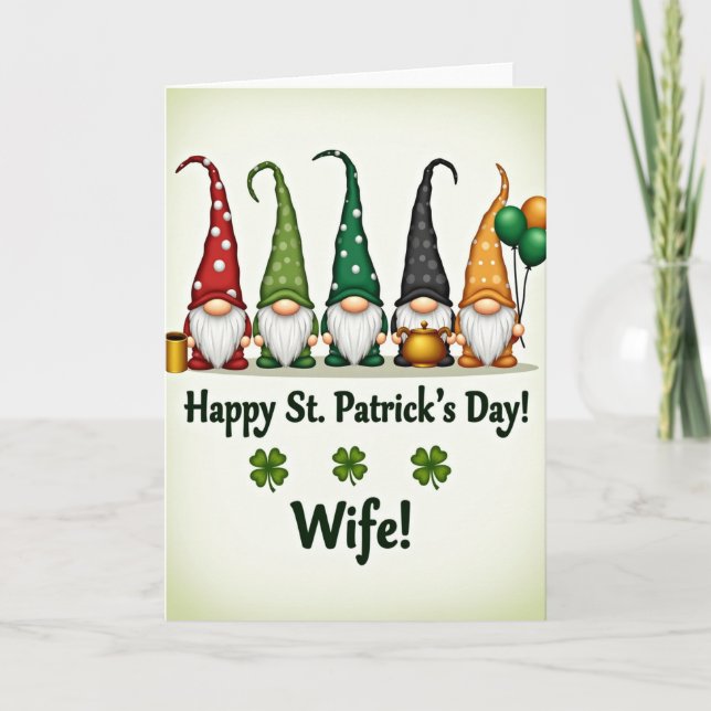 Lycklig St. Patricks-kort med prickig tomte Kort (Framsida)