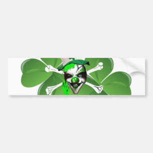Lycklig St Patricks läskkrona clown Bildekal