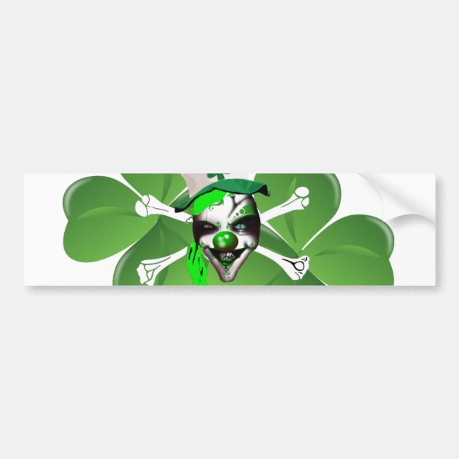 Lycklig St Patricks läskkrona clown Bildekal (Framsidan)